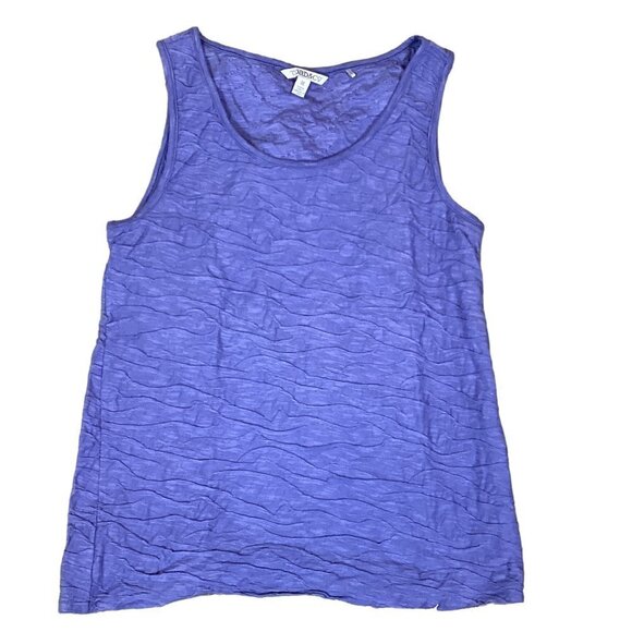 Toad&Co Organic Cotton Blend Textured Wave Tank Top Sz M Blue 270K - Picture 1 of 7